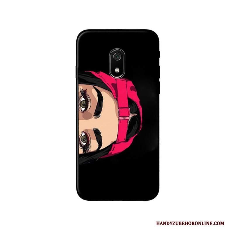 Custodia Redmi 8a Protezione Marchio Di Tendenza Rosso, Cover Redmi 8a Cartone Animato Amanti Nero