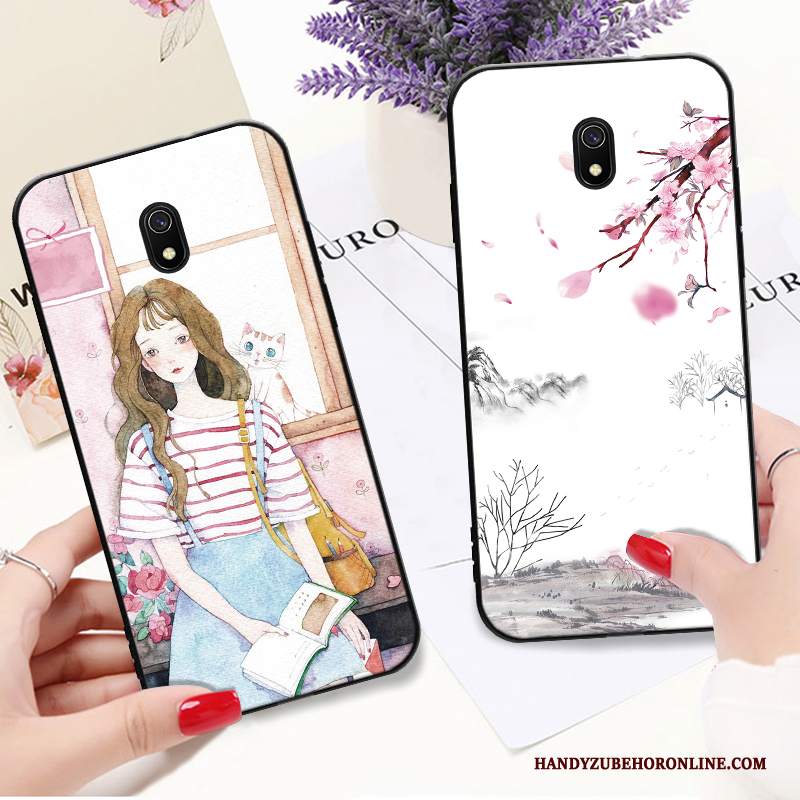 Custodia Redmi 8a Silicone Rossotelefono, Cover Redmi 8a Protezione Bianco