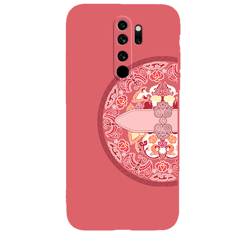 Custodia Redmi 9 Vintage Tutto Incluso Rosso, Cover Redmi 9 Silicone Stile Cinese Di Personalità