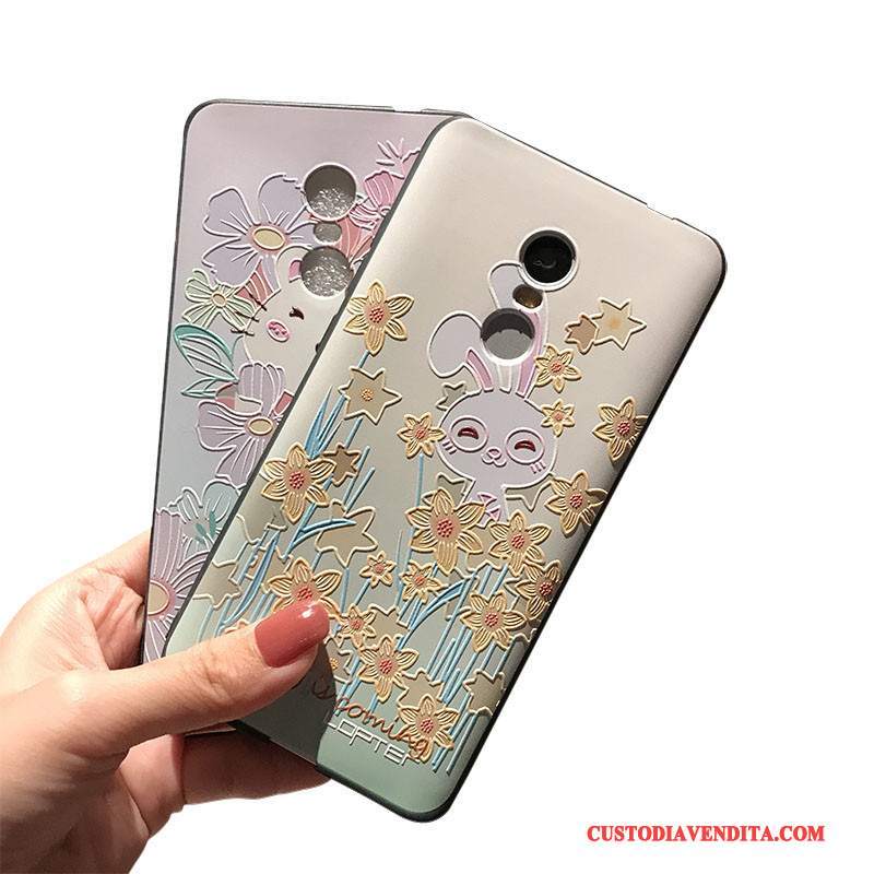 Custodia Redmi Note 4x Colore Rosso Alto, Cover Redmi Note 4x Goffratura Telefono Morbido