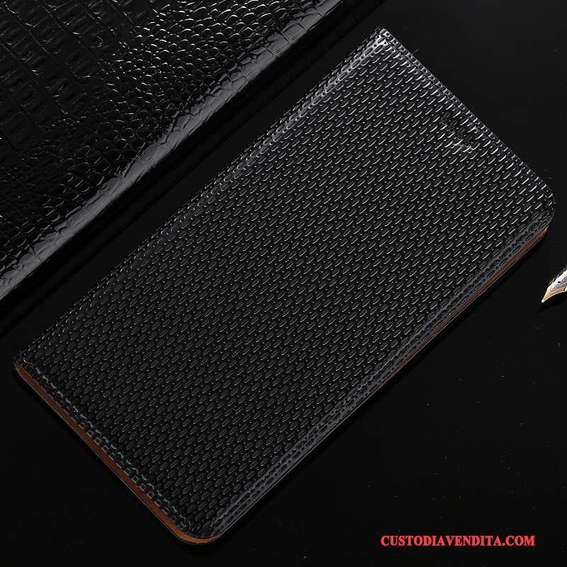 Custodia Redmi Note 5 Pelle Nero Rosso, Cover Redmi Note 5 Protezione Telefono