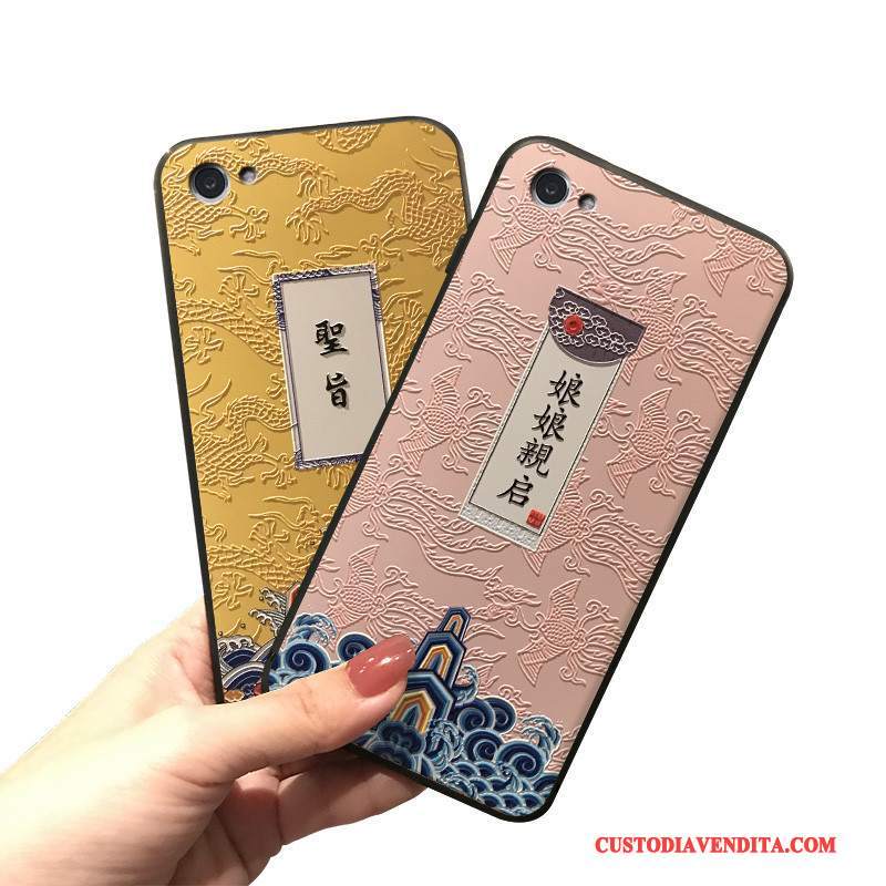 Custodia Redmi Note 5a Creativo Telefono Rosso, Cover Redmi Note 5a Silicone Rosa Stile Cinese