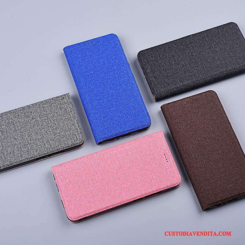 Custodia Redmi Note 5a Pelle Cotone E Lino Piccola, Cover Redmi Note 5a Colore Rossotelefono