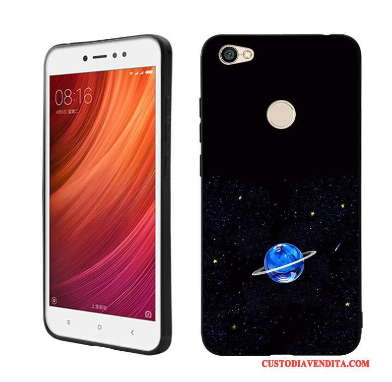 Custodia Redmi Note 5a Silicone Nero Blu, Cover Redmi Note 5a Alto Pianeta