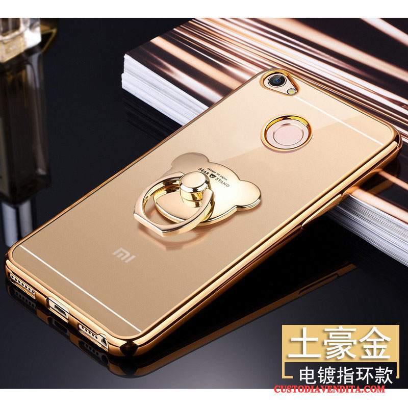 Custodia Redmi Note 5a Silicone Piccola Trasparente, Cover Redmi Note 5a Protezione Rosso Anti-caduta