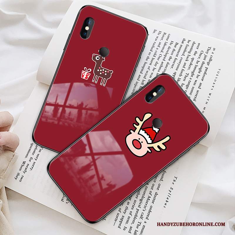 Custodia Redmi Note 6 Pro Protezione Rosso Tendenza, Cover Redmi Note 6 Pro Telefono Vetro