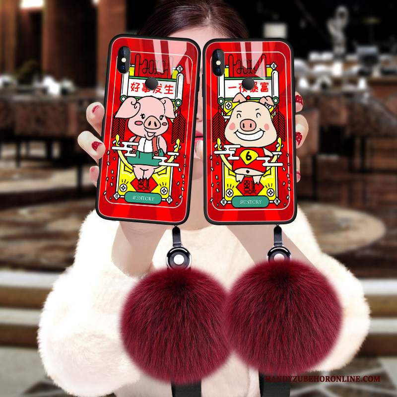 Custodia Redmi Note 6 Pro Rossotelefono, Cover Redmi Note 6 Pro Di Personalità Palla Di Pelo