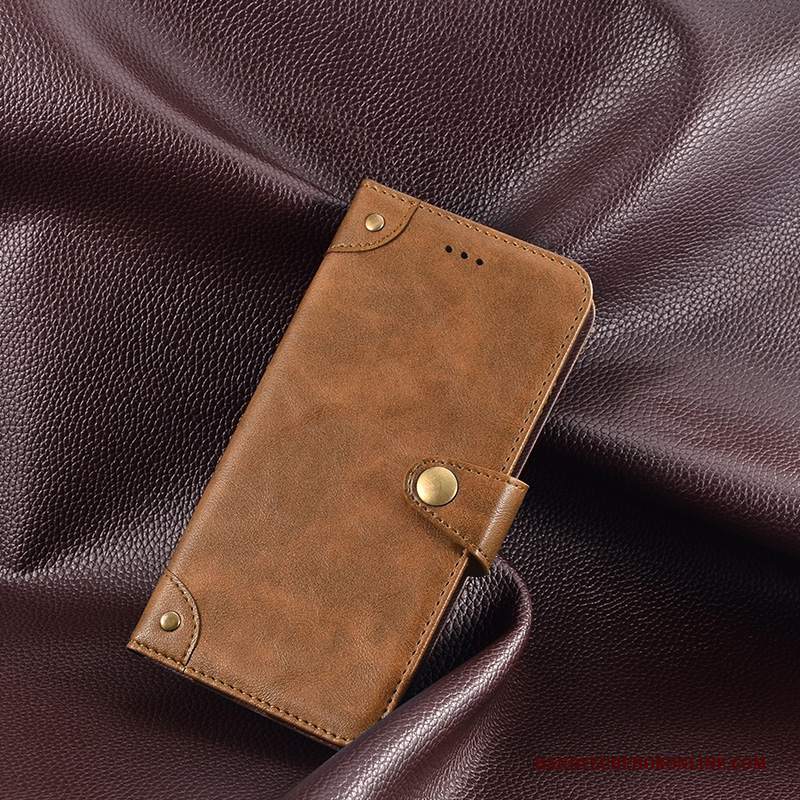 Custodia Redmi Note 7 Pelle Anti-caduta Tutto Incluso, Cover Redmi Note 7 Folio Rosso Morbido