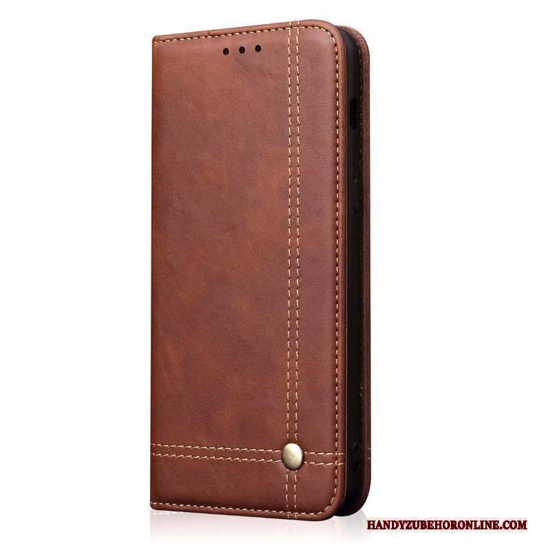 Custodia Redmi Note 8t Pelle Affari Chiaro, Cover Redmi Note 8t Folio Tempra Rosso