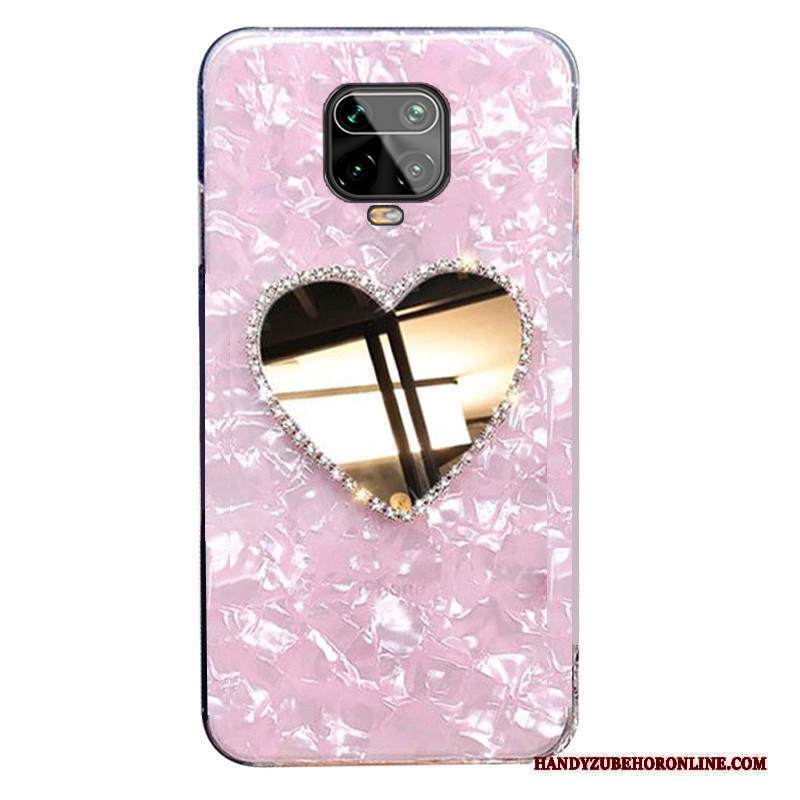 Custodia Redmi Note 9 Pro Protezione Ornamenti Appesi Cristallo, Cover Redmi Note 9 Pro Rosso Vetro