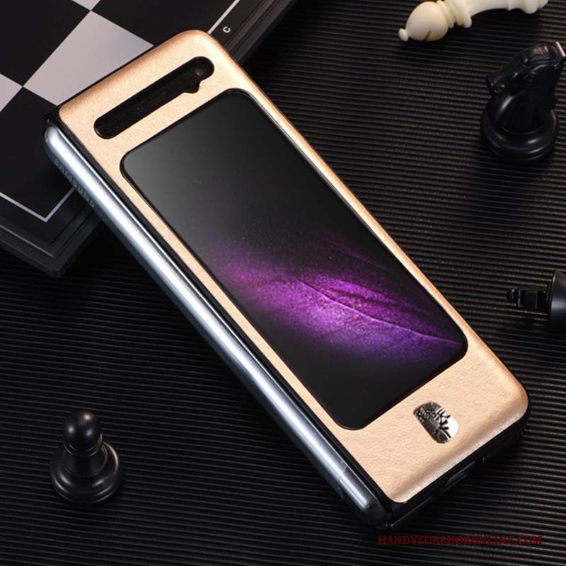 Custodia Samsung Fold Pelle Oro Piegare, Cover Samsung Fold Protezione Telefono Divisa