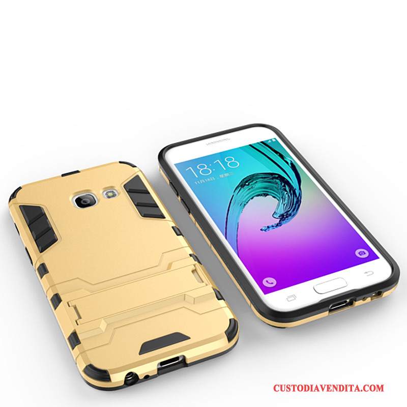Custodia Samsung Galaxy A3 2017 Protezione Supportotelefono, Cover Samsung Galaxy A3 2017 Difficile Oro