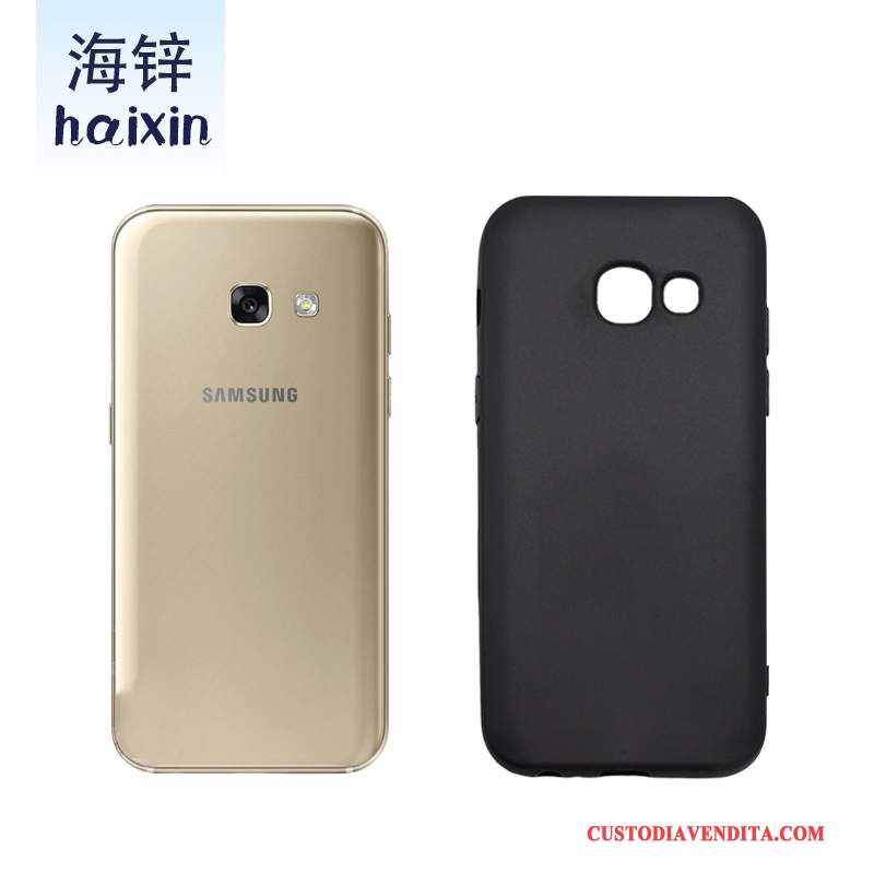 Custodia Samsung Galaxy A3 2017 Silicone Macchiati Nero, Cover Samsung Galaxy A3 2017 Protezione Tutto Inclusotelefono