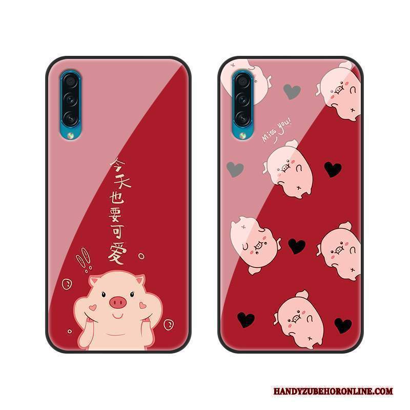Custodia Samsung Galaxy A30s Protezione Vetro Net Red, Cover Samsung Galaxy A30s Cartone Animato Anti-cadutatelefono