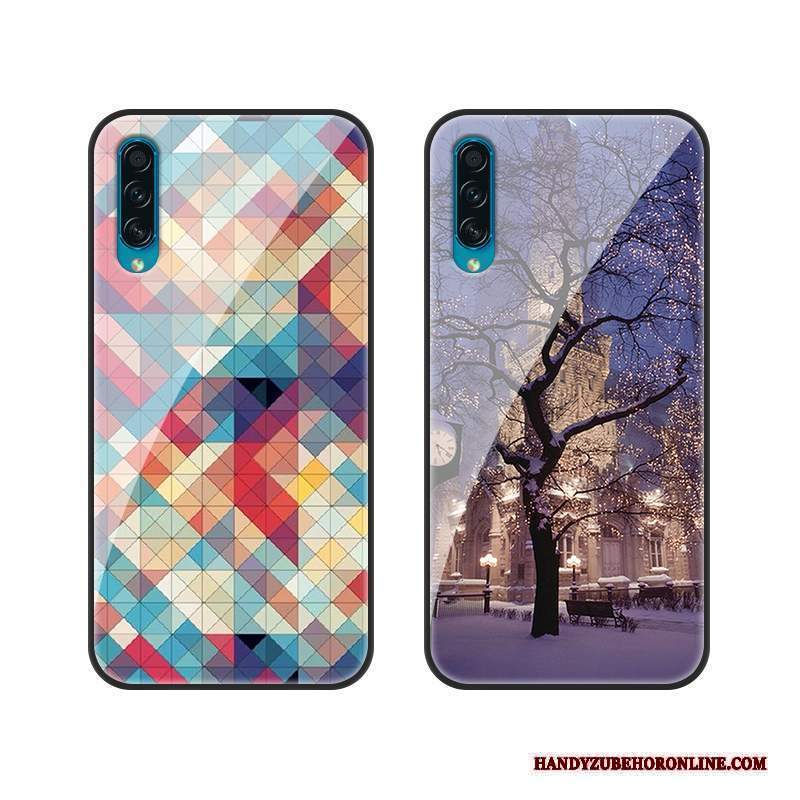 Custodia Samsung Galaxy A30s Silicone Vetro Tutto Incluso, Cover Samsung Galaxy A30s Protezione Anti-caduta Porpora