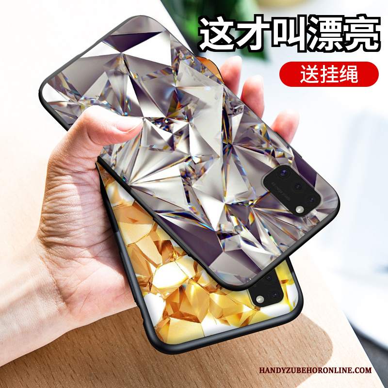 Custodia Samsung Galaxy A41 Moda Grigio Semplici, Cover Samsung Galaxy A41 Silicone Anti-caduta Marchio Di Tendenza