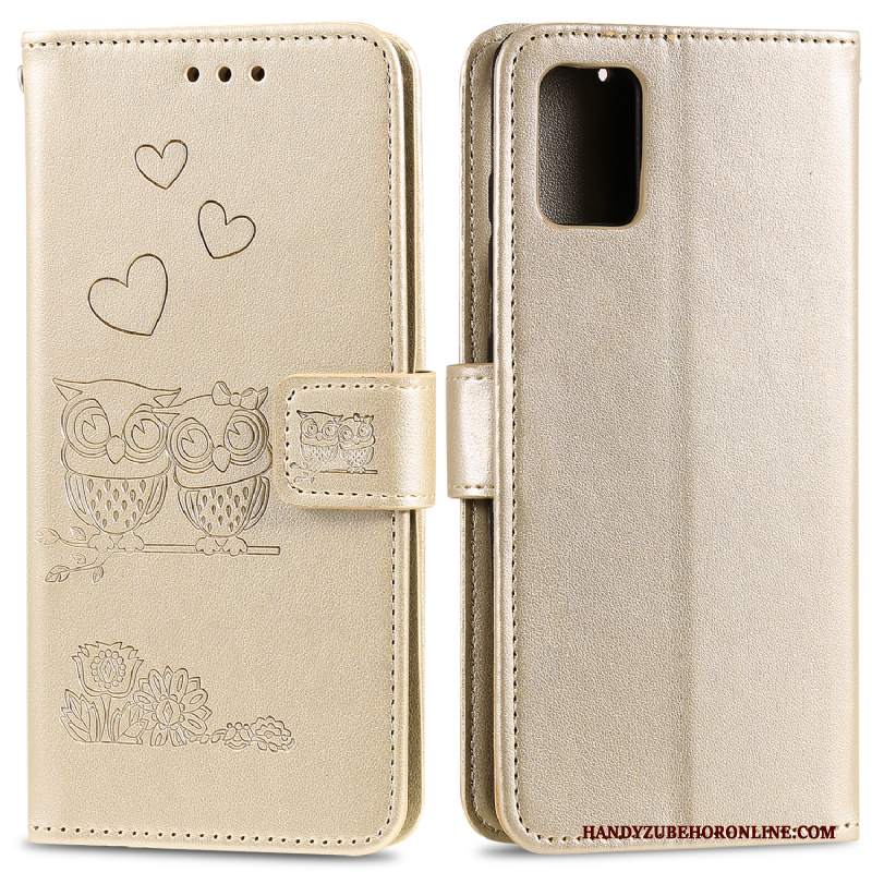 Custodia Samsung Galaxy A41 Pelle Telefono Carta, Cover Samsung Galaxy A41 Protezione Oro Tutto Incluso