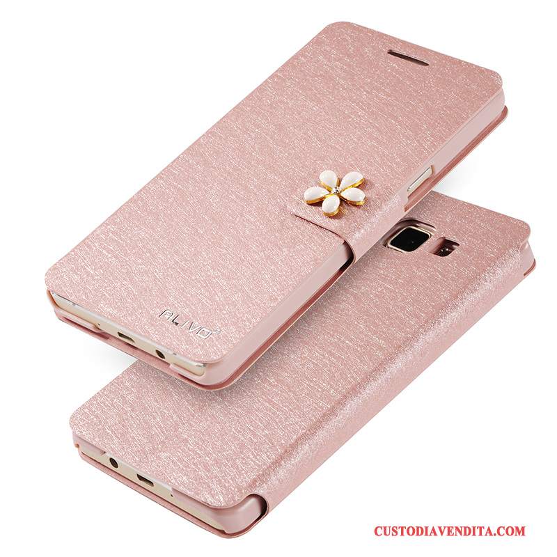 Custodia Samsung Galaxy A5 2015 Folio Rosatelefono, Cover Samsung Galaxy A5 2015 Pelle