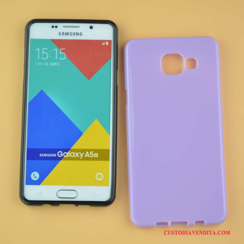 Custodia Samsung Galaxy A5 2016 Protezione Porpora Morbido, Cover Samsung Galaxy A5 2016 Goffratura Anti-caduta Hemming
