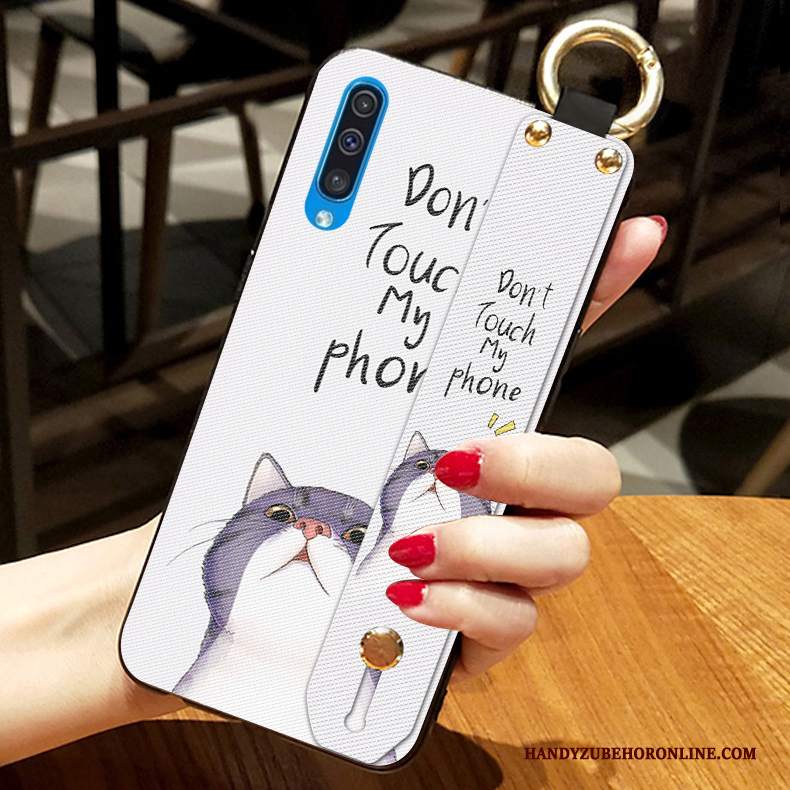 Custodia Samsung Galaxy A50 Protezione Morbido Coniglio, Cover Samsung Galaxy A50 Cartone Animato Anti-caduta Bianco