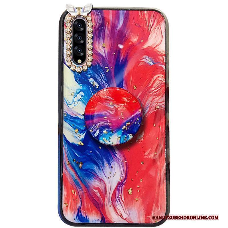Custodia Samsung Galaxy A50s Protezione Difficile Rosso, Cover Samsung Galaxy A50s Con Strass Supporto