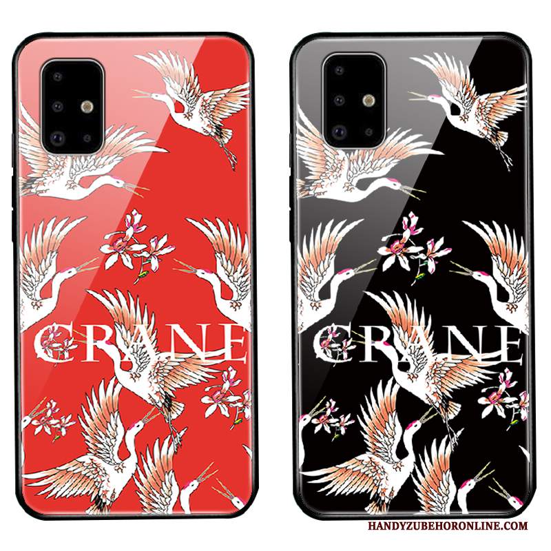 Custodia Samsung Galaxy A51 Cartone Animato Telefono Nero, Cover Samsung Galaxy A51 Protezione Britannico Stile Cinese