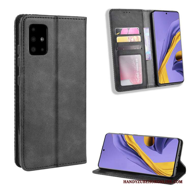 Custodia Samsung Galaxy A51 Pelle Nerotelefono, Cover Samsung Galaxy A51 Portafoglio Magnetico