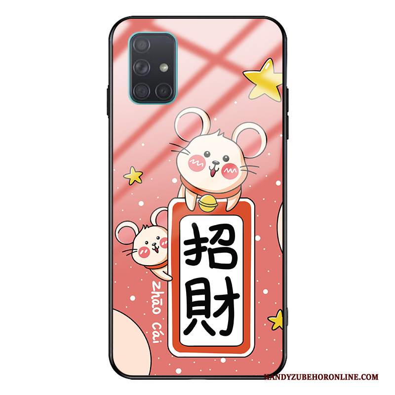 Custodia Samsung Galaxy A51 Protezione Anti-caduta Marchio Di Tendenza, Cover Samsung Galaxy A51 Telefono Vetro