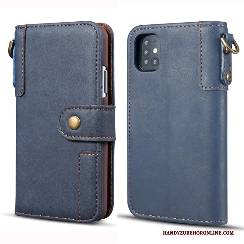 Custodia Samsung Galaxy A51 Protezione Manuale Blu, Cover Samsung Galaxy A51 Pelle Ornamenti Appesi