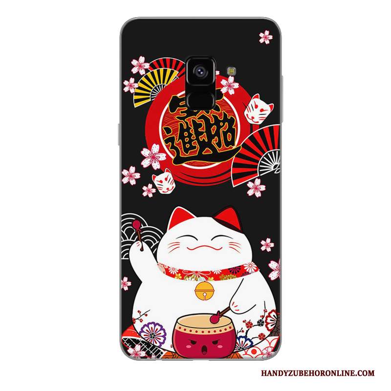 Custodia Samsung Galaxy A6 Cartone Animato Nero Tendenza, Cover Samsung Galaxy A6 Silicone Ricchezza Tutto Incluso