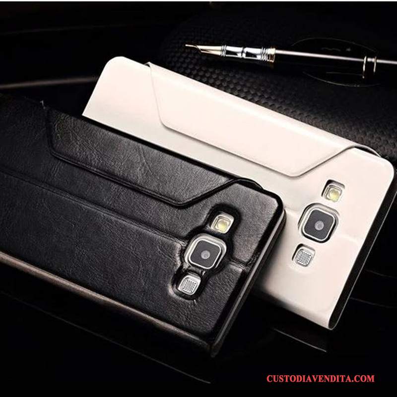 Custodia Samsung Galaxy A7 2015 Protezione Tendenzatelefono, Cover Samsung Galaxy A7 2015 Pelle Nero Anti-caduta