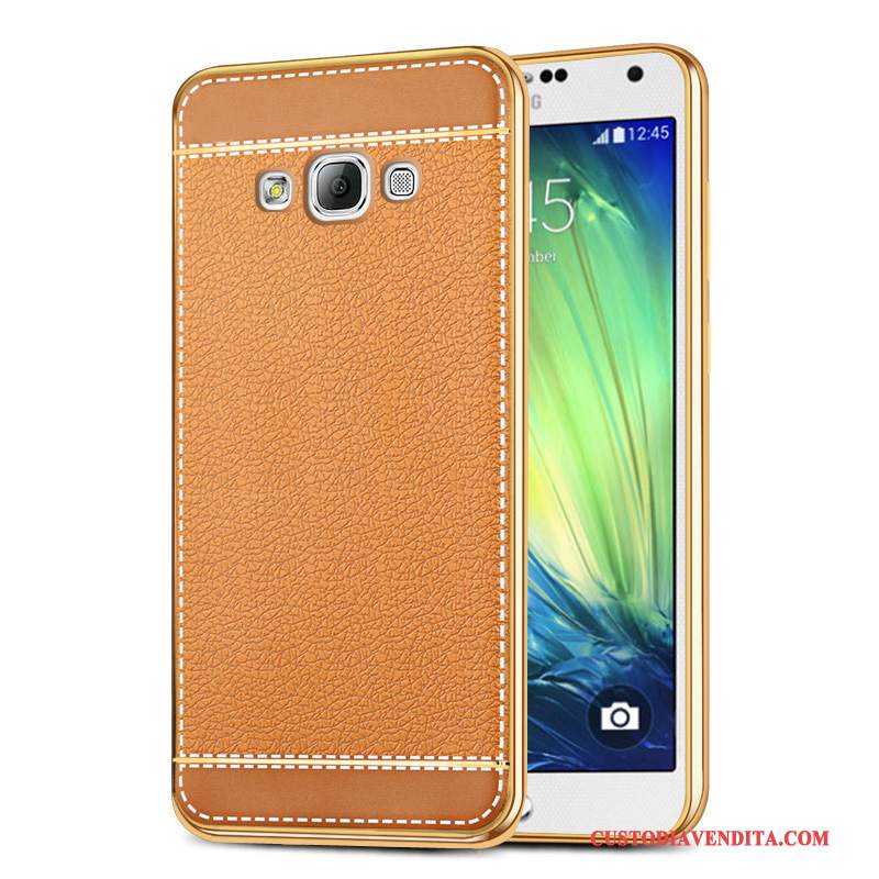 Custodia Samsung Galaxy A7 2015 Silicone Telefono Arancione, Cover Samsung Galaxy A7 2015 Anti-caduta Giallo