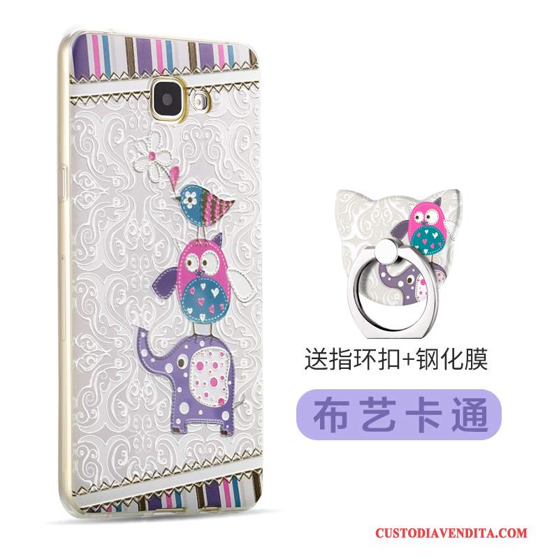 Custodia Samsung Galaxy A7 2016 Creativo Morbido Porpora, Cover Samsung Galaxy A7 2016 Silicone Anti-cadutatelefono