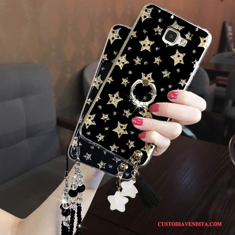 Custodia Samsung Galaxy A7 2016 Creativo Telefono Nappa, Cover Samsung Galaxy A7 2016 Nero Stella