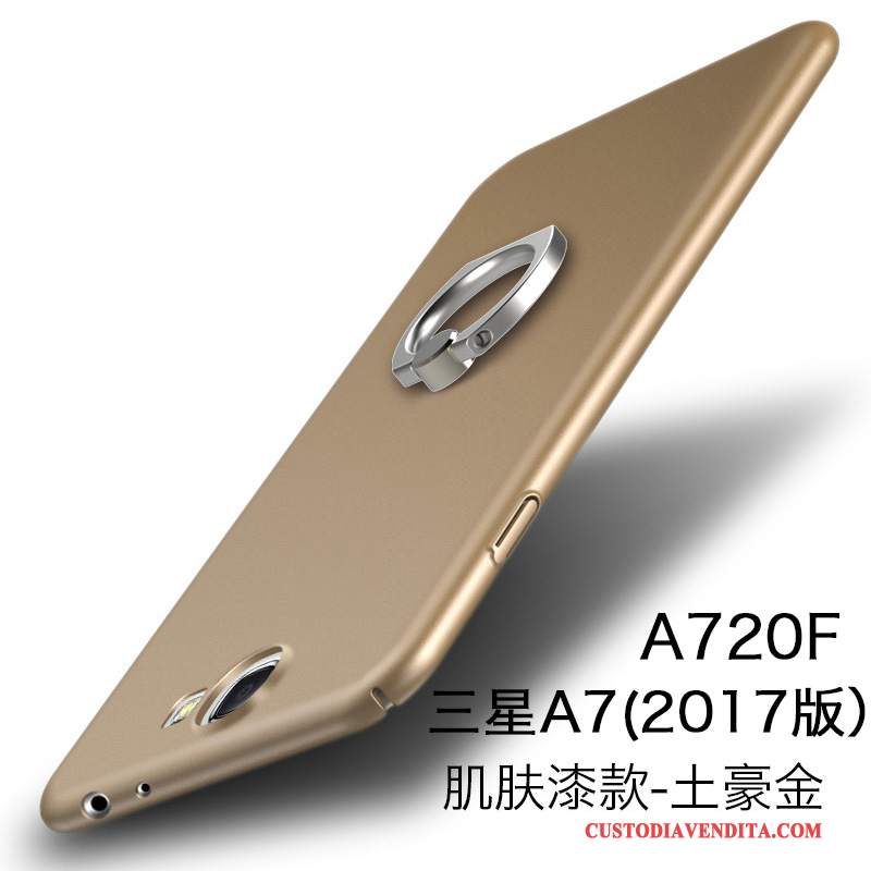 Custodia Samsung Galaxy A7 2017 Protezione Telefono Difficile, Cover Samsung Galaxy A7 2017 Oro Pellicola Protettiva