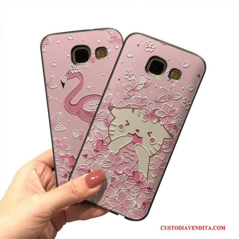 Custodia Samsung Galaxy A7 2017 Silicone Rosa Bello, Cover Samsung Galaxy A7 2017 Di Personalitàtelefono