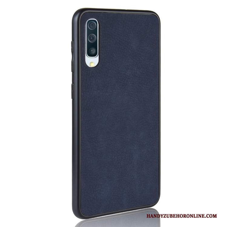 Custodia Samsung Galaxy A70 Vintage Blu Anti-caduta, Cover Samsung Galaxy A70 Pelle Tutto Inclusotelefono