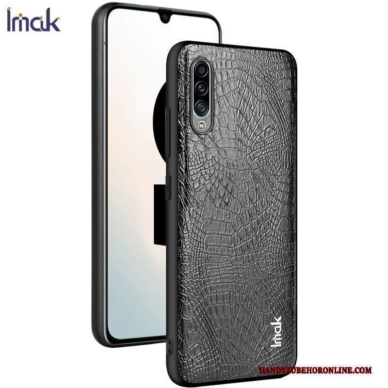 Custodia Samsung Galaxy A70s Pelle Modello Coccodrillo Nero, Cover Samsung Galaxy A70s Protezione Telefono Difficile