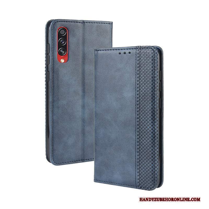 Custodia Samsung Galaxy A70s Protezione Magnete Vicino Blu, Cover Samsung Galaxy A70s Portafoglio