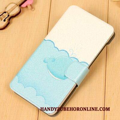 Custodia Samsung Galaxy A8 2018 Pelle Blu Anti-caduta, Cover Samsung Galaxy A8 2018 Folio Telefono