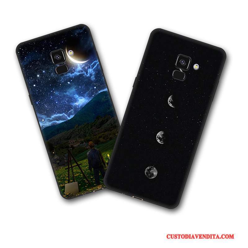 Custodia Samsung Galaxy A8+ Protezione Di Personalità Morbido, Cover Samsung Galaxy A8+ Cartone Animato Nero Tutto Incluso
