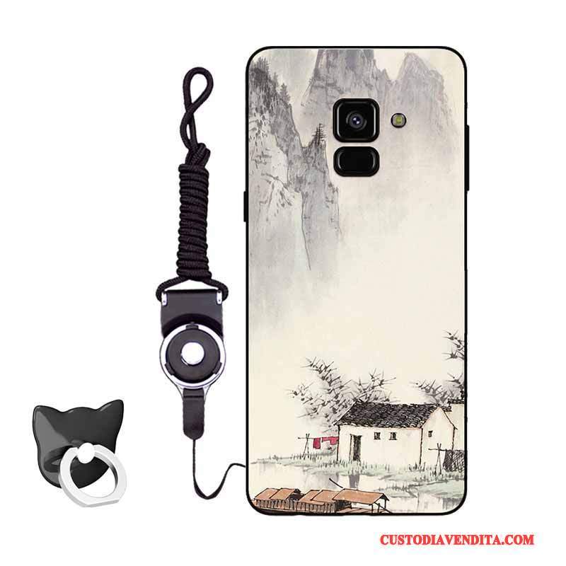 Custodia Samsung Galaxy A8+ Protezione Vento Morbido, Cover Samsung Galaxy A8+ Telefono Grigio