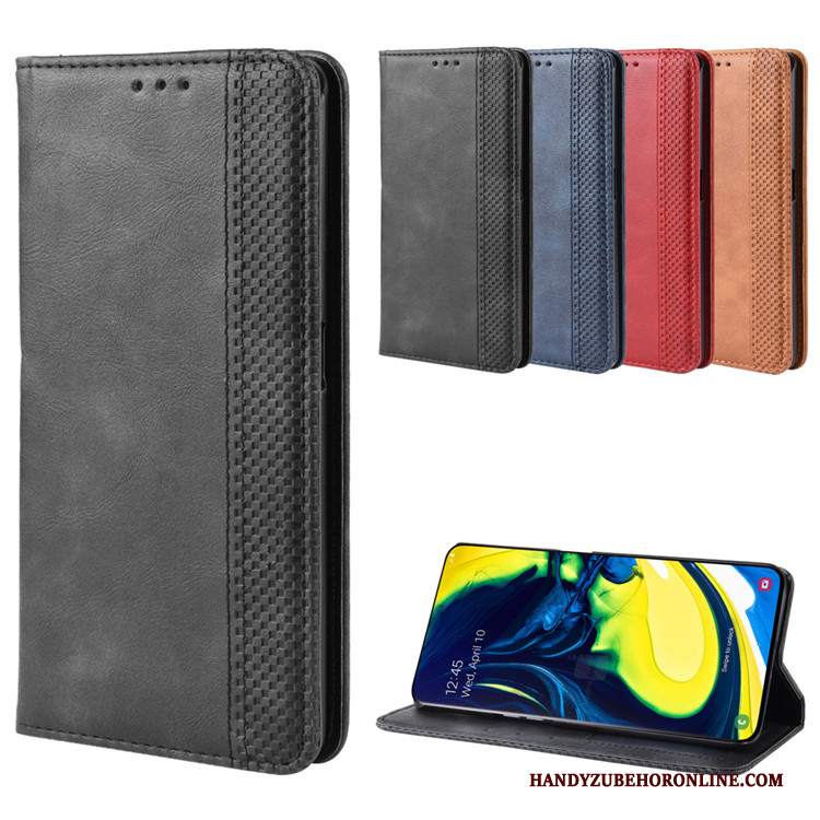 Custodia Samsung Galaxy A80 Folio Rosso Magnete Vicino, Cover Samsung Galaxy A80 Pelle