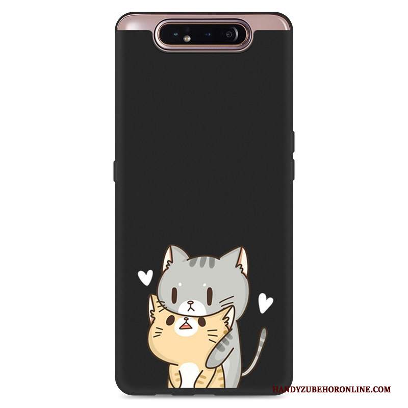 Custodia Samsung Galaxy A80 Protezione Nero Morbido, Cover Samsung Galaxy A80 Cartone Animato Bello Macchiati
