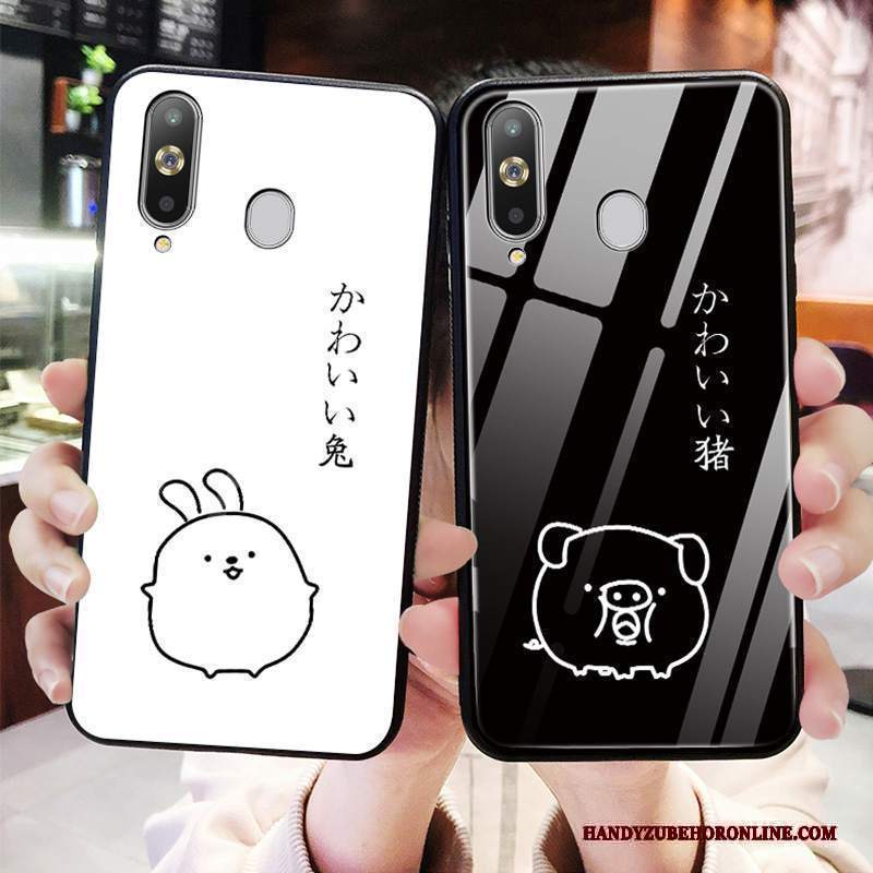 Custodia Samsung Galaxy A8s Cartone Animato Bello Semplici, Cover Samsung Galaxy A8s Silicone Vetro Amanti