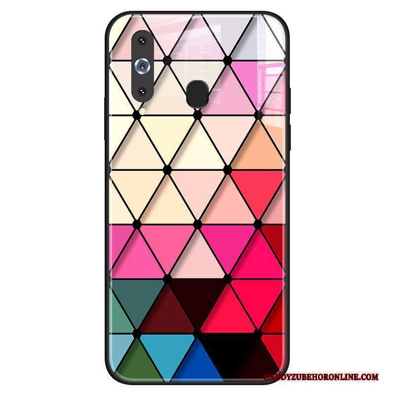 Custodia Samsung Galaxy A8s Protezione Forma Del Diamantetelefono, Cover Samsung Galaxy A8s Vetro Rosso