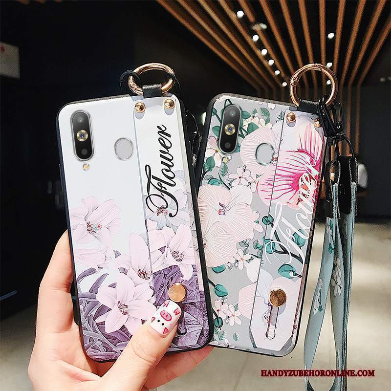 Custodia Samsung Galaxy A8s Silicone Anti-caduta Porpora, Cover Samsung Galaxy A8s Protezione Fresco Fiori