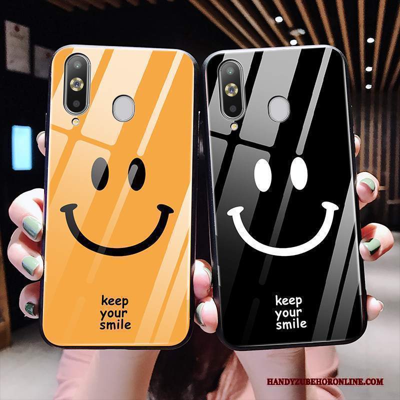 Custodia Samsung Galaxy A8s Silicone Specchio Smiley, Cover Samsung Galaxy A8s Cartone Animato Net Redtelefono