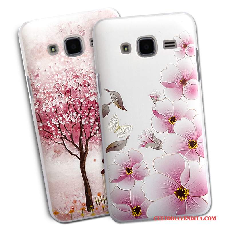 Custodia Samsung Galaxy J3 2016 Goffratura Telefono Difficile, Cover Samsung Galaxy J3 2016 Protezione Rosa Tendenza