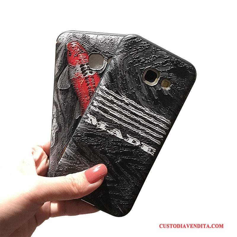 Custodia Samsung Galaxy J3 2017 Goffratura Supporto Morbido, Cover Samsung Galaxy J3 2017 Silicone Telefono Macchiati